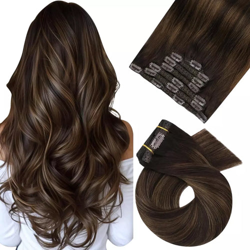 16 In Remy Human Hair 
Silky Straight Clip in Hair Extensions  For Women Human Hair Lace Double Weft Blonde color 5 pcs 700g 14 Inch hair