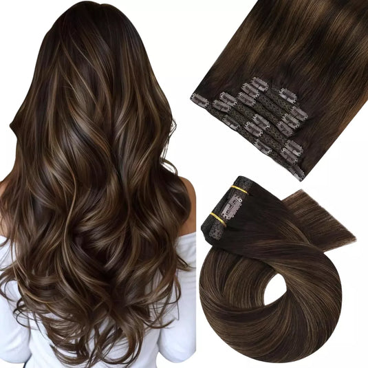 16 In Remy Human Hair 
Silky Straight Clip in Hair Extensions  For Women Human Hair Lace Double Weft Blonde color 5 pcs 700g 14 Inch hair