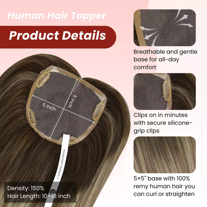 Load image into Gallery viewer, Topper hair piece | Human hair topper for thinning crown | Hair topper human hair
