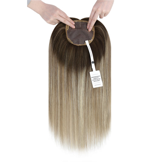 Human hair topper for thinning crown Real hair topper for thinning crown Blonde human hair topper Best hair topper for women