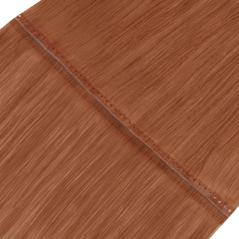 Load image into Gallery viewer, Close-up of invisible flat weft hair extensions
