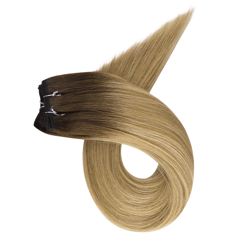 Load image into Gallery viewer, sew in hair weft no shedding and tangle-free-brown balayage hair-balayage for brown hair-straight hair brown to blonde balayage-balayage brown hair-brown hair extensions
