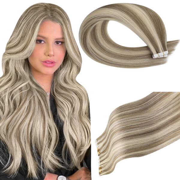 highlight seamless tape in hair extensions 