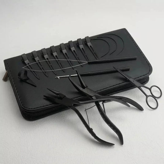 Multi Function Hair Extension Plier Kit  Ring Applicator Remover Micro Kit Metal Scissors