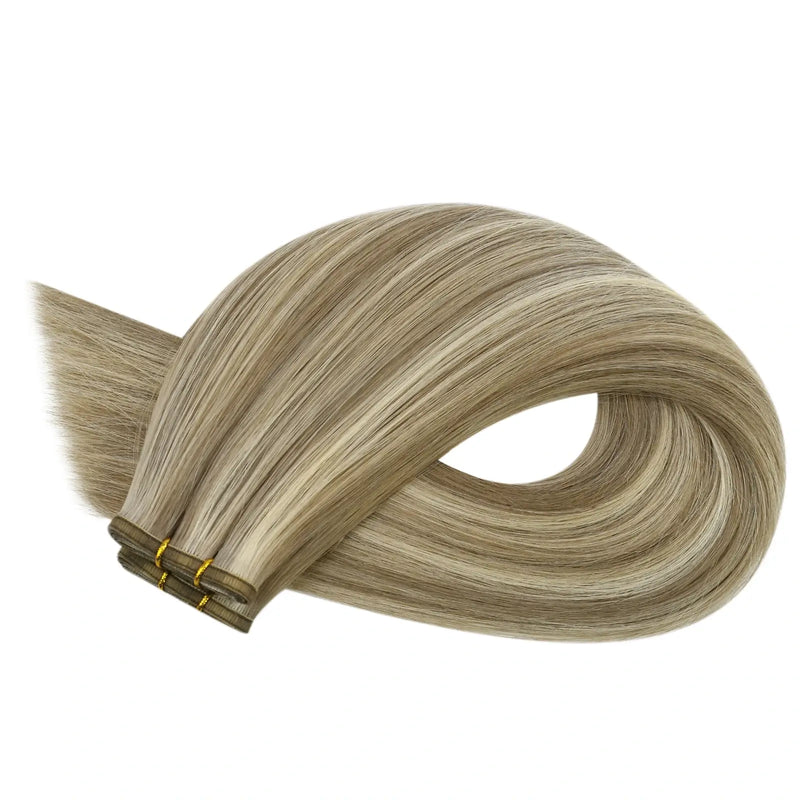 Load image into Gallery viewer, Virgin hair bundles - Human hair weft extensions - Weft hair extensions human hair - Weft human hair extensions - Human hair weft bundles - Weft sew in hair extensions - Balayage blonde hair extensions
