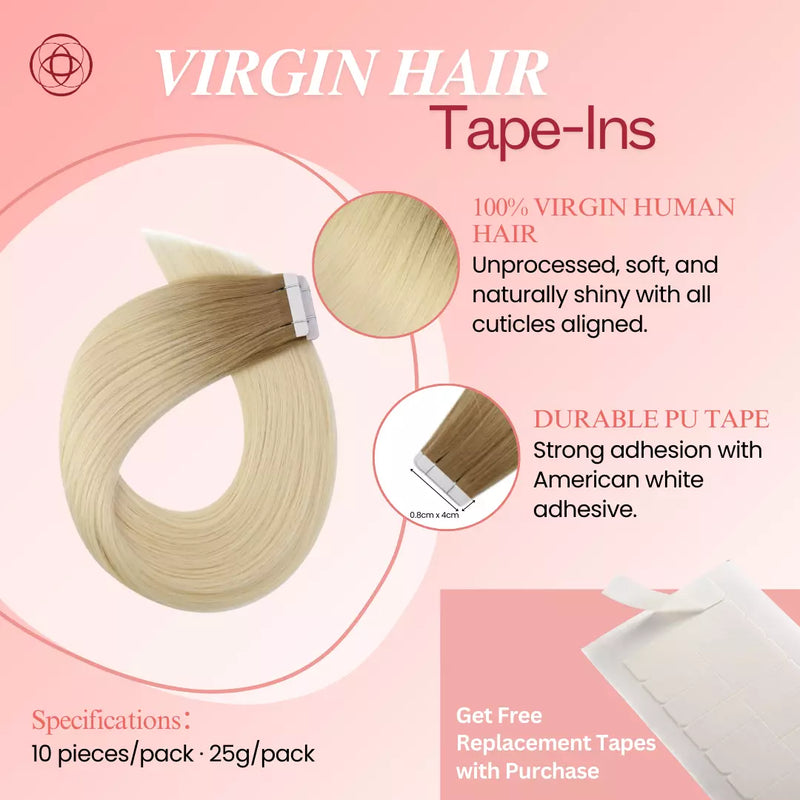 Load image into Gallery viewer, Virgin Hair tape in hair extensions, sunny hair Virgin Hairtape in extensions, hair tape extensions Virgin Hair,
soft hair human tape in -20 Inch Hair extensions- balayage hair

