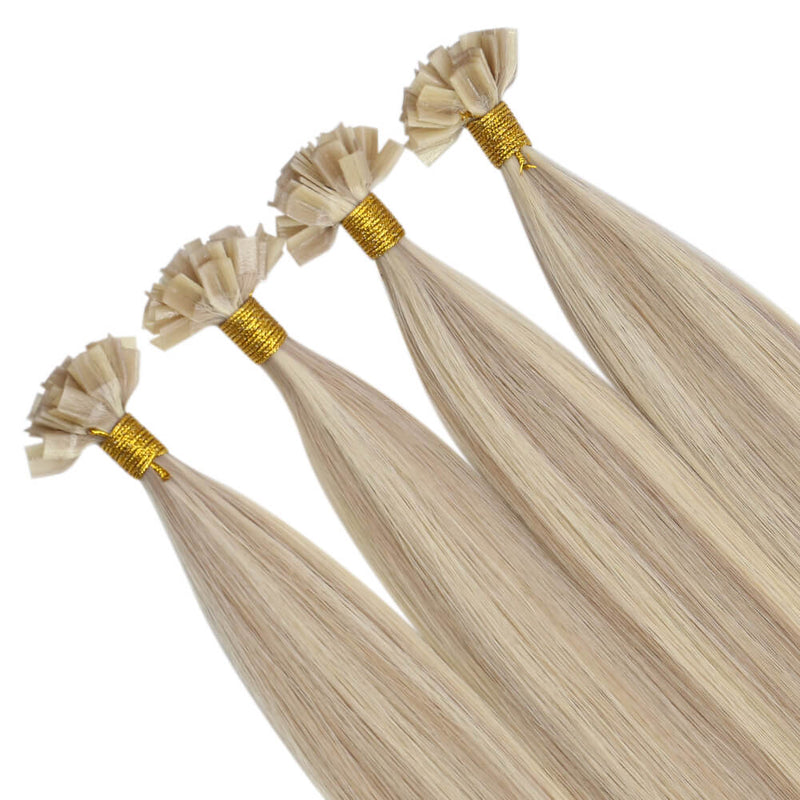 Load image into Gallery viewer, k shape hair extensions highlight brown with blonde
