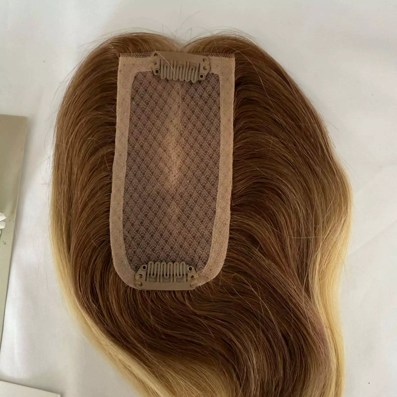 Load image into Gallery viewer, [Final Sale] Human Hair Topper For Women 2&quot;*6&quot; Hairpiece (#T10/613) 14&quot;
