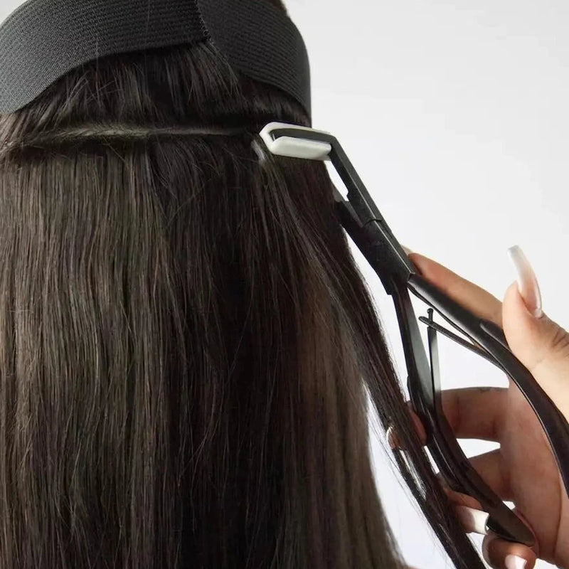 Load image into Gallery viewer, Tape in Hair Extensions Plier Black Stainless Steel Flat Seal Tool
