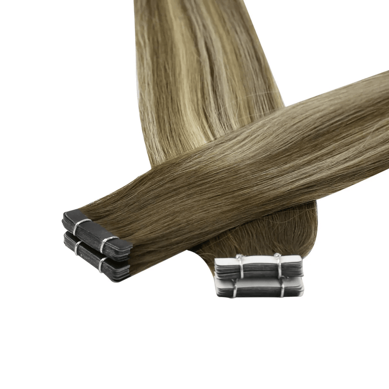 Load image into Gallery viewer, 24inch human hair tape ins tape in hair extensions for top of head-tape worm in humans-human hair tape in extensions-tape in-hair weft

