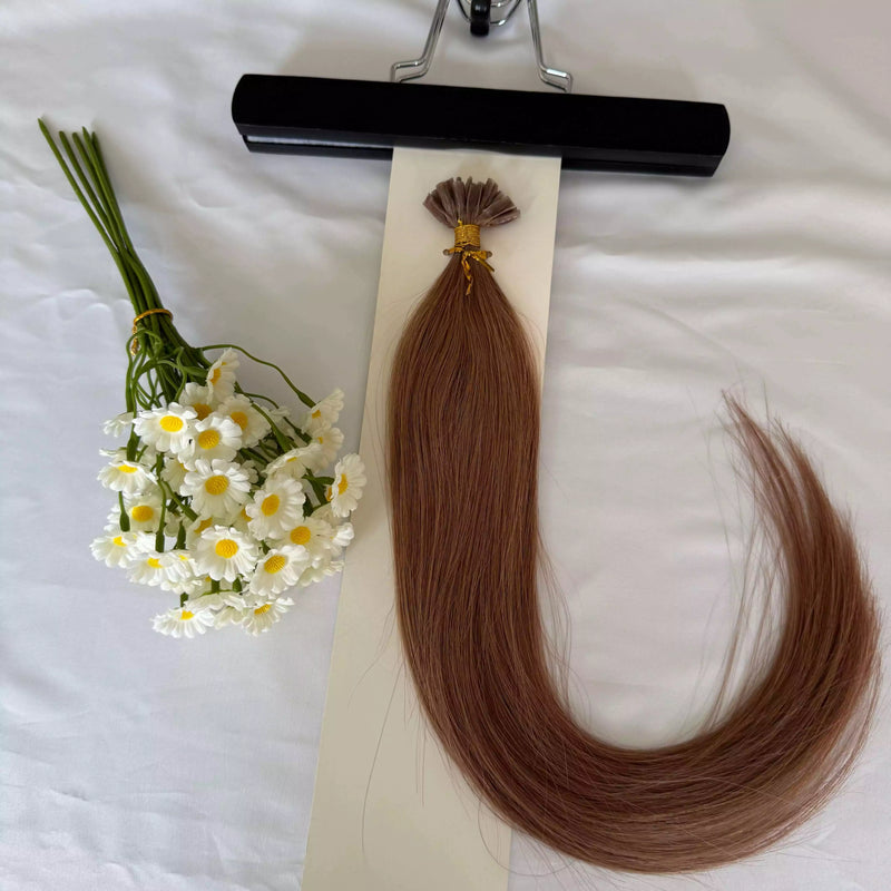 Load image into Gallery viewer, [Final Sale] Virgin U Tip Human Hair Extension Brown #6 18&quot; 25G
