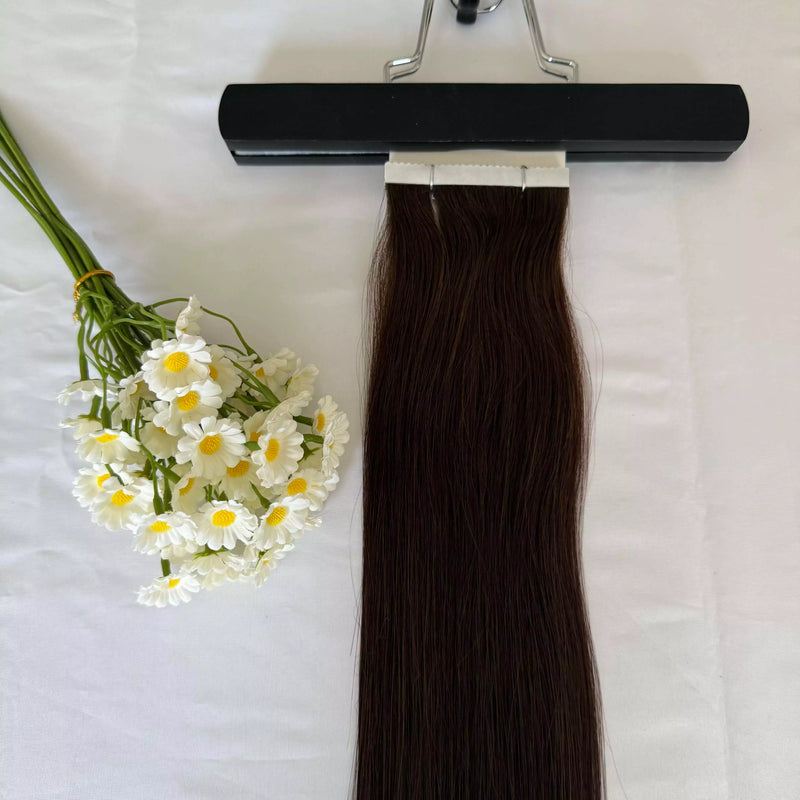 Load image into Gallery viewer, [Final Sale] Virgin Flower Tape Hair Extensions Brown (#2) 22&quot; 25G
