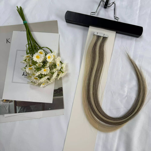 [Final Sale] Virgin Invisible Tape in Hair Extensions (#1CC/80/60)