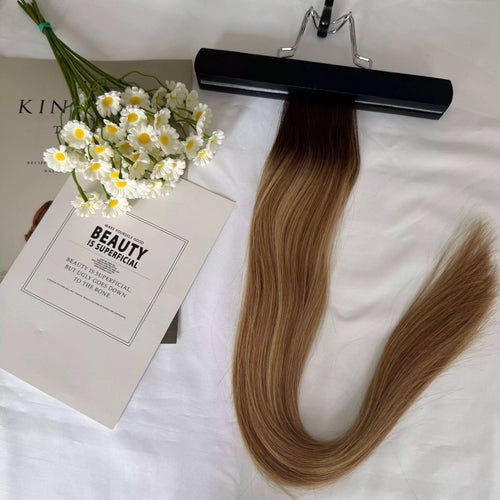 [Final Sale] Virgin Human Hair Extensions Flat Silk Weft (#3/8/22) 22” 50G