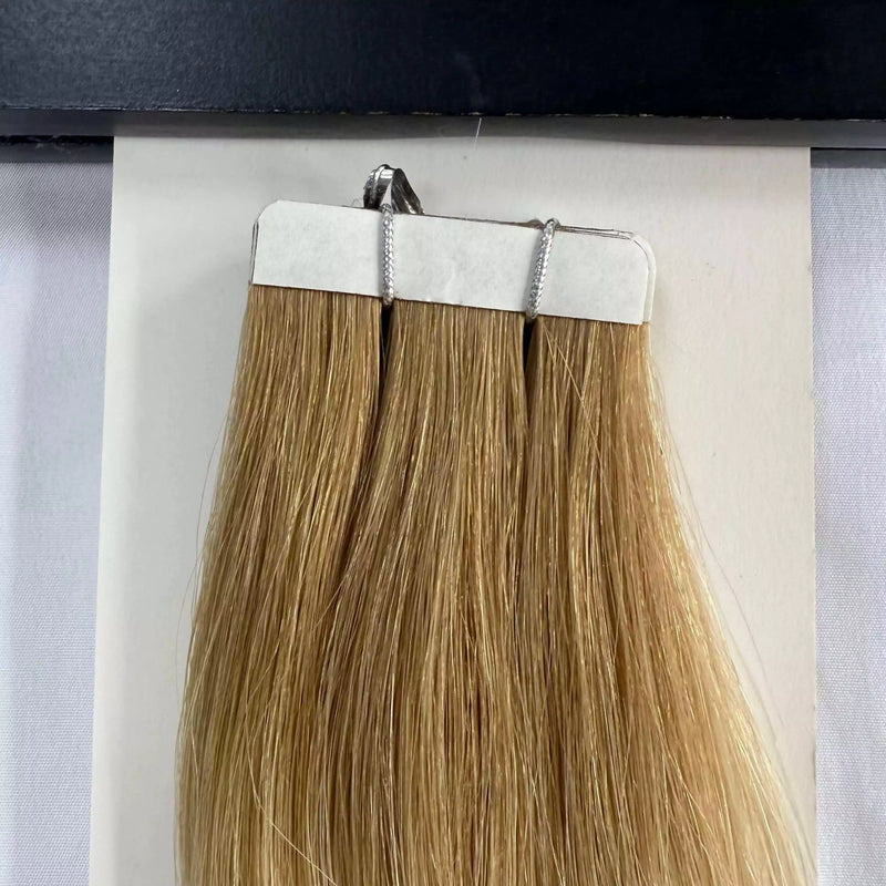 Load image into Gallery viewer, [Final Sale] Virgin Human Hair Extensions Tape Ins Blonde (#R12T60) 14”
