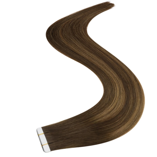  Designed for a lightweight and discreet feel, each tape-in extension lays flat against the hair without adding unnecessary bulk. 