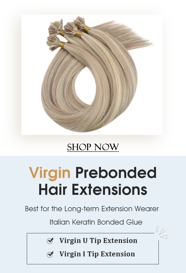 Keratin Extensions Virgin Prebonded Human Hair Extension Best for Long Wearer