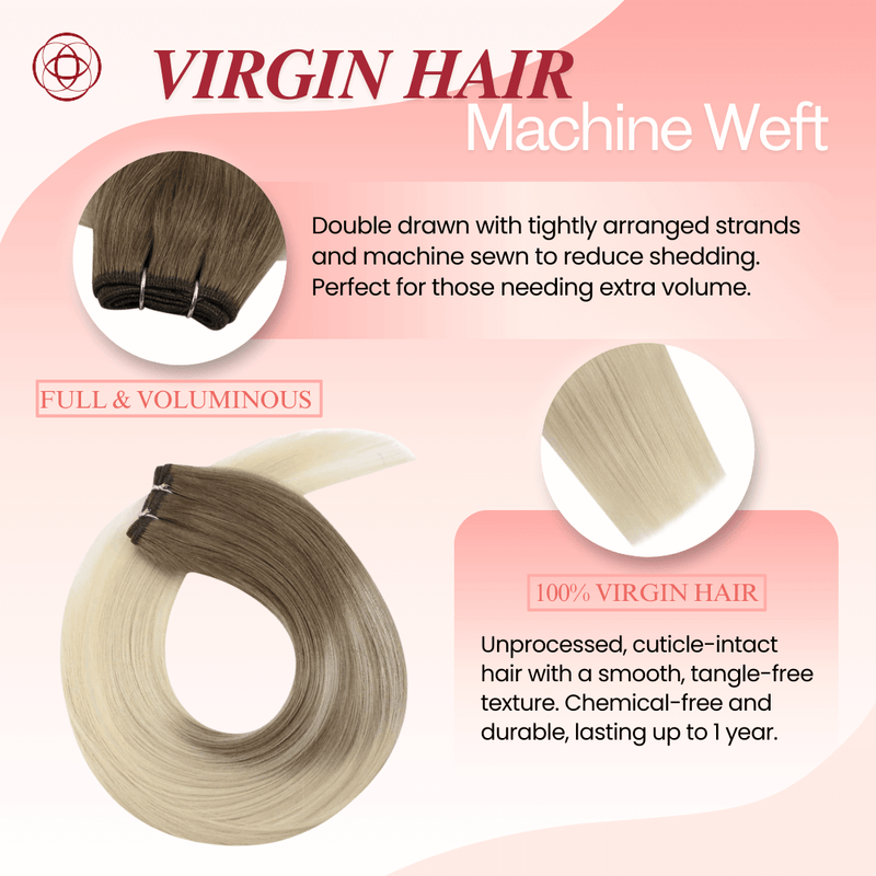 Load image into Gallery viewer, Moresoo Virgin Sew In Hair Weave, 100% Real Human Hair Bundles in Highlight Blonde, Full and Voluminous, Perfect for Adding Length and Thickness, Durable and Easy to Style
