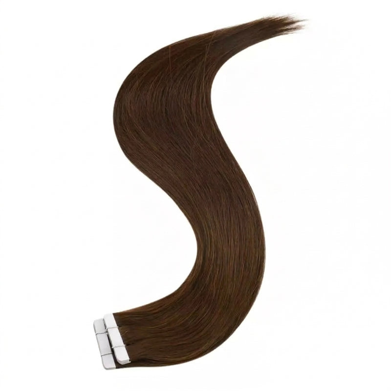 Load image into Gallery viewer, Virgin Tape In Extensions Human Hair Darkest Brown Hair Extensions (#2)
