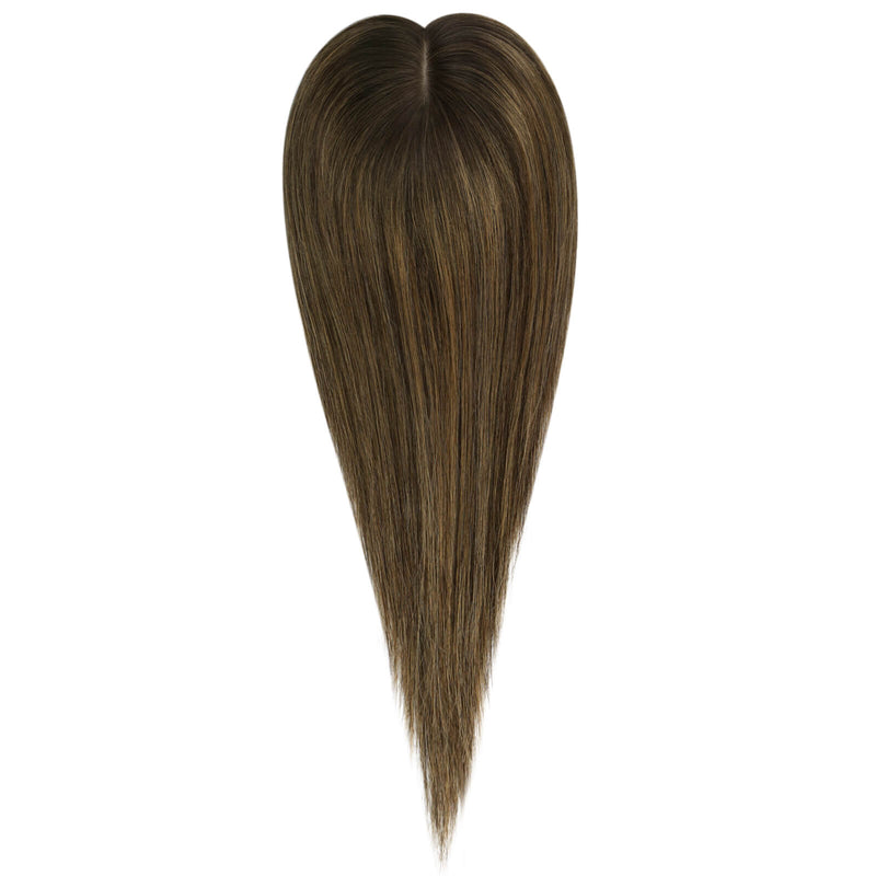 Load image into Gallery viewer, Hair topper, human hair topper, topper hair piece Hair topper for thinning crown, female hair topper for thinning crown, best hair topper for thinning crown Clip on hair topper, hair topper extensions, real hair topper
