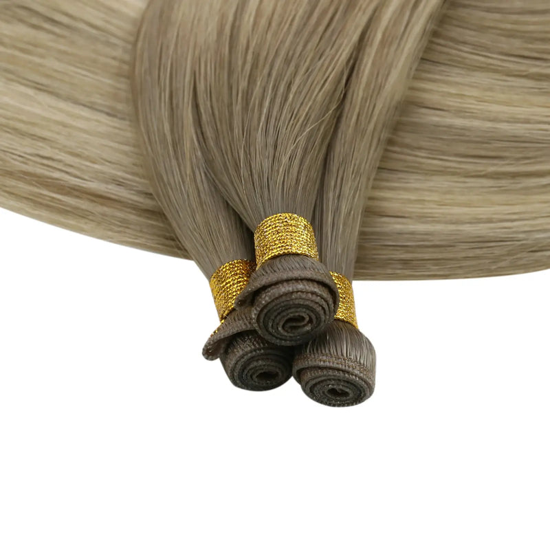 Load image into Gallery viewer, genius weft, seamless weft, invisible weft, ultra-thin weft,  lightweight extensions, hair extensions for fine hair, long-lasting extensions, professional hair weft, salon-quality extensions
