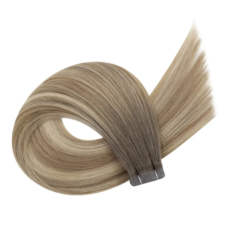 Load image into Gallery viewer, tape in hair extensions for top of head-tape worm in humans-human hair tape in extensions-tape in-hair weft
