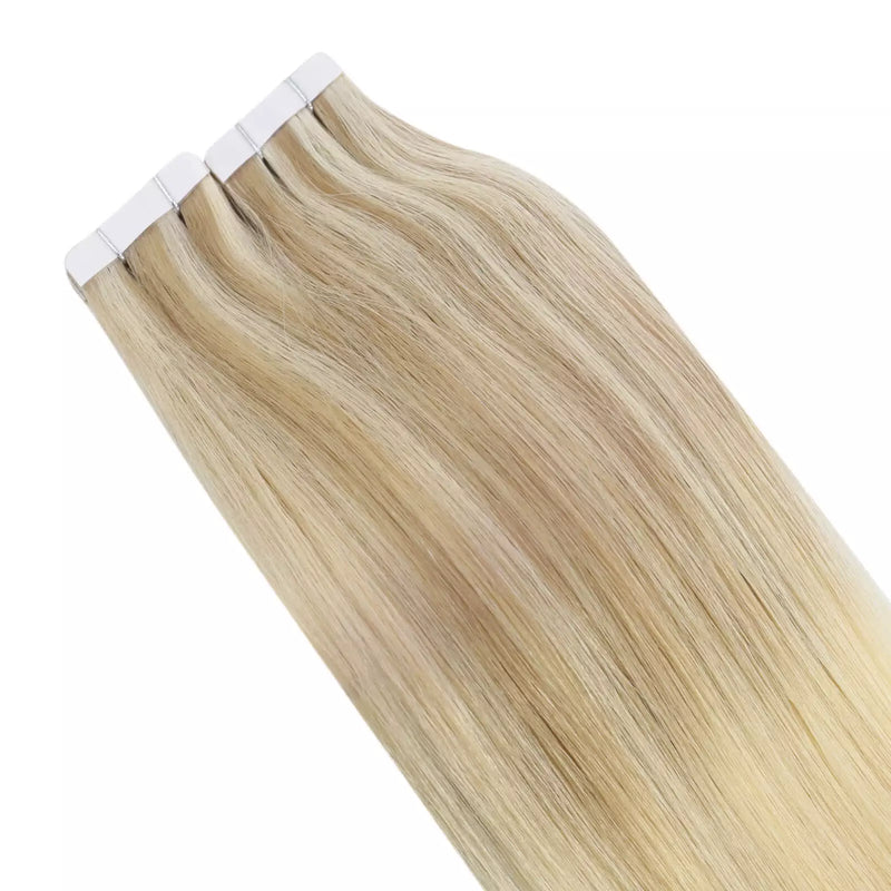 Load image into Gallery viewer, tape in human hair naturally look hair blend well color best tape in human hair thick end hair virgin hair extension tape ins straight balayage soft hair for women 10pcs 25g
