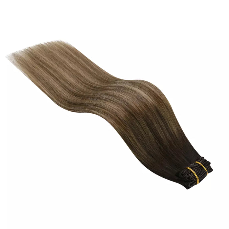 Load image into Gallery viewer, real hair clip in extensions human hair extensions clip in 22inch seamless clip in hair extensions
