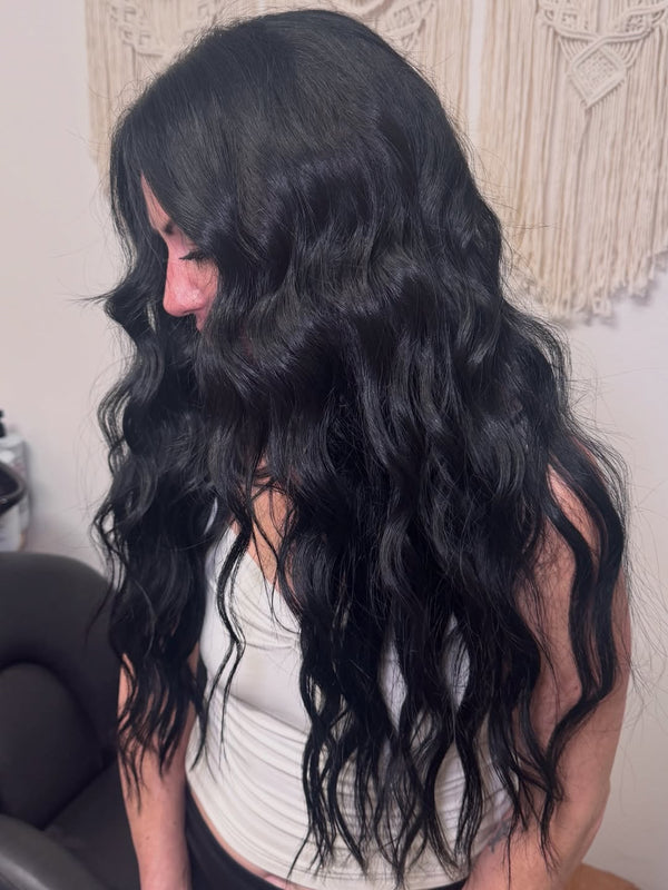 Moresoo Virgin Tape in Hair Top Quality Real Human Hair Off Black (#1B)