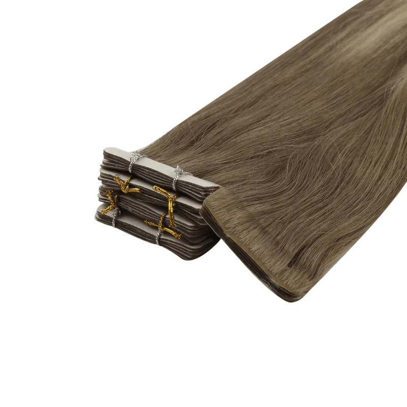 Load image into Gallery viewer, invisible balayage blonde tape-in extensions, high-quality balayage blonde blend hair extensions by Moresoo, 14-inch Moresoo tape-in with blonde tones, smooth balayage blonde ombre extensions from Moresoo, premium Moresoo balayage blonde hair

