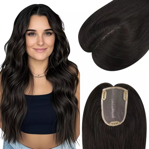 black human hair topper for women