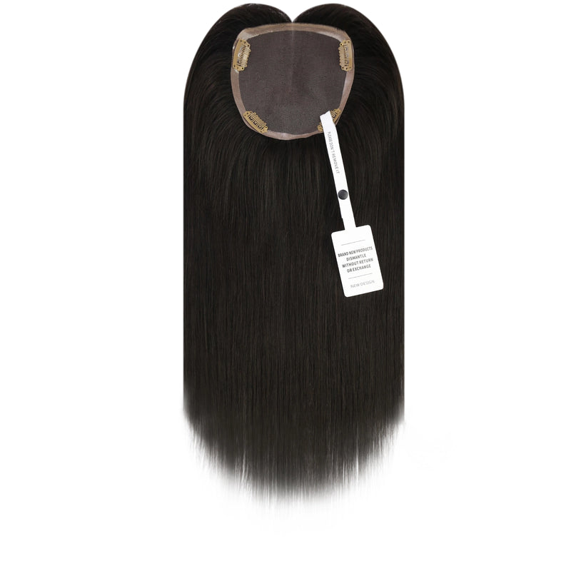 Load image into Gallery viewer, moresoo natural black hair topper a white background
