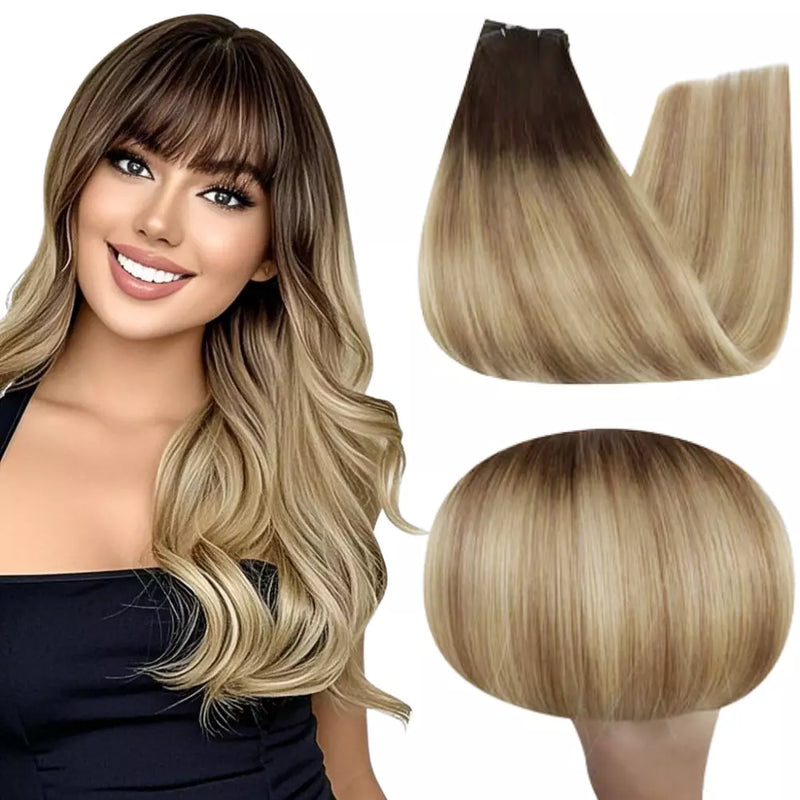 Moresoo Virgin Thin Genius Weft Hair Bundles Balayage 100% Human