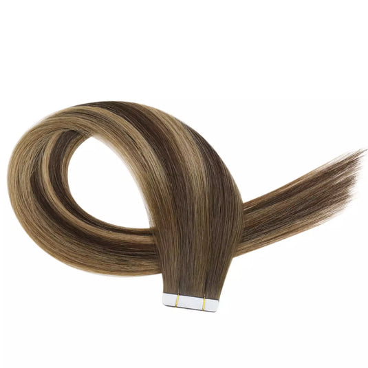 Virgin Hair tape in hair extensions, sunny hair Virgin Hairtape in extensions, hair tape extensions Virgin Hair 
soft hair human tape in -20 Inch Hair extensions- balayage hair