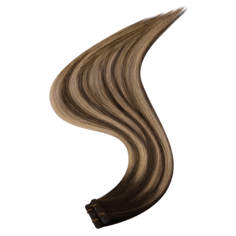 Load image into Gallery viewer, Moresoo medium brown hair balayage tape in, invisible tape ins, natural brown balayage hair extensions, seamless balayage extensions, 16-inch brown balayage extensions, luxurious medium brown balayage, smooth balayage extensions, premium balayage tape ins, medium brown balayage tape ins, high-quality balayage extensions, brown balayage tape in hair extensions, salon-quality balayage hair
