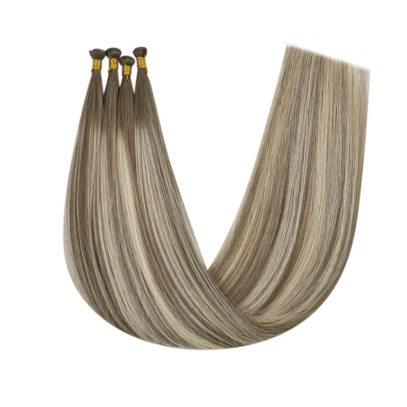 Load image into Gallery viewer, genius weft hair extensions,best hair extensins,brown hair extensions,virgin hair extensions,invisible weft hair extensions hair weft; human hair extensions ； human hair ; human hair bundles;extensions hair；sew in hair extensions；weft hair extensions

