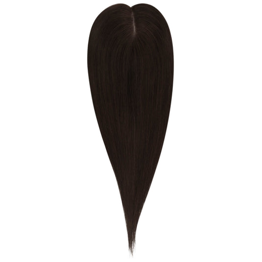 3"x5" Mono Base Virgin Human Hair Topper Darkest Brown