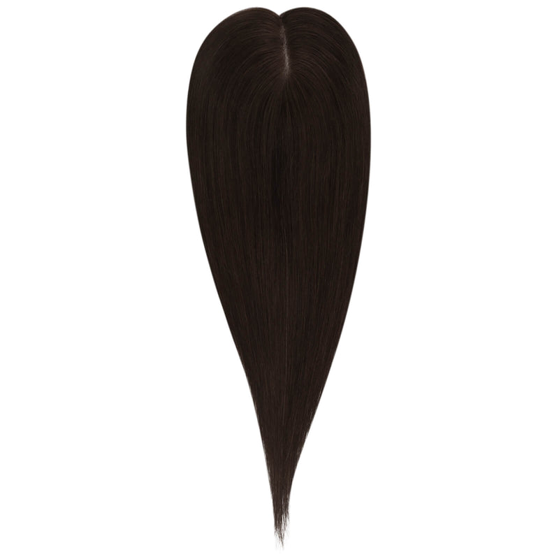 Moresoo Mono Base Hair Topper Virgin Hair Pieces Darkest Brown
