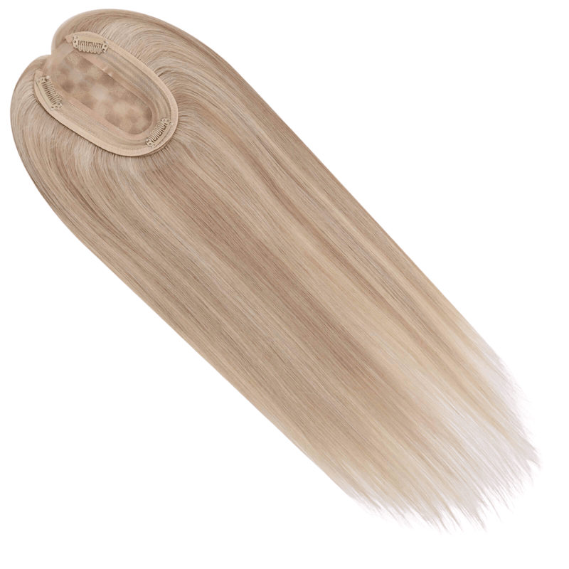 Load image into Gallery viewer, clip in topper human hair highlight blonde

