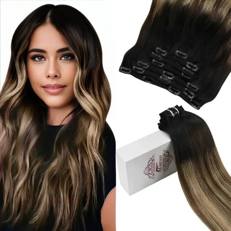 3 weft clip in hair extensions hot sale