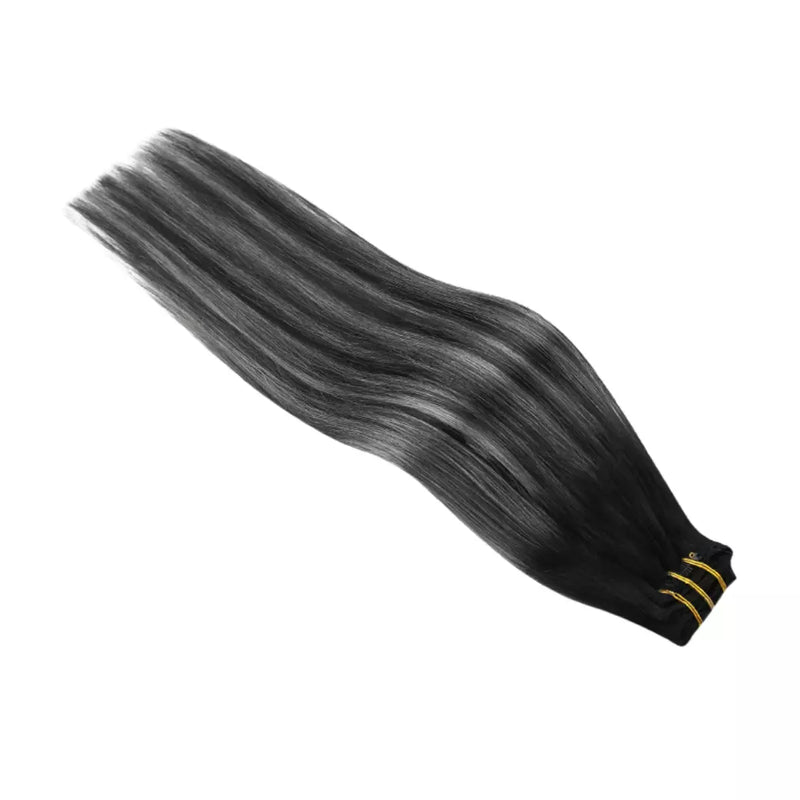 Load image into Gallery viewer, silver clip in remy extension moresoo human soft and comfortable hair

