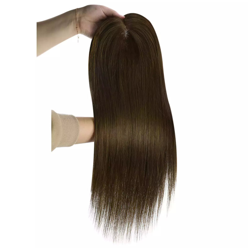 Load image into Gallery viewer, clip in topper hair extensions darkest brown topper hair pieces hair topper real hair virgin hair hair topper hair topper for thinning crown hair topper for women human hair topper topper hair piece topper hair best hair topper hair topper women real hair topper topper hair extensions hair topper for thinning hair hair topper extensions clip on hair topper
