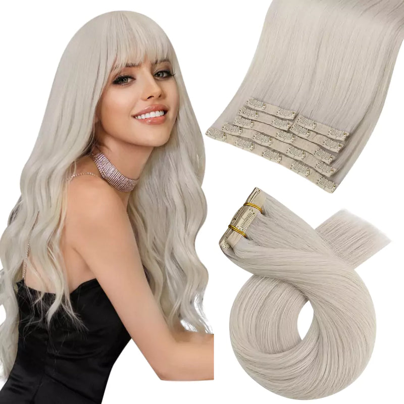clip in virgin human hair extensions blonde color