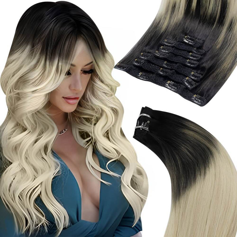 Moresoo clip in human straight hair extension