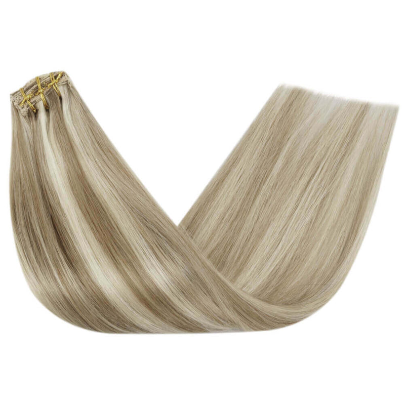 20inch blonde clip in human extension