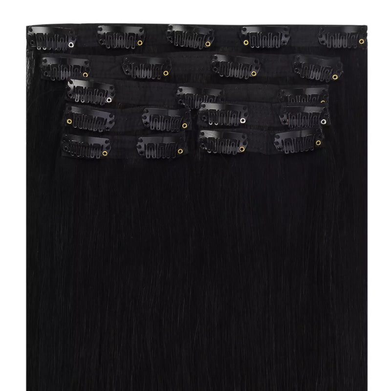 clip in virgin hair extensions jet black color