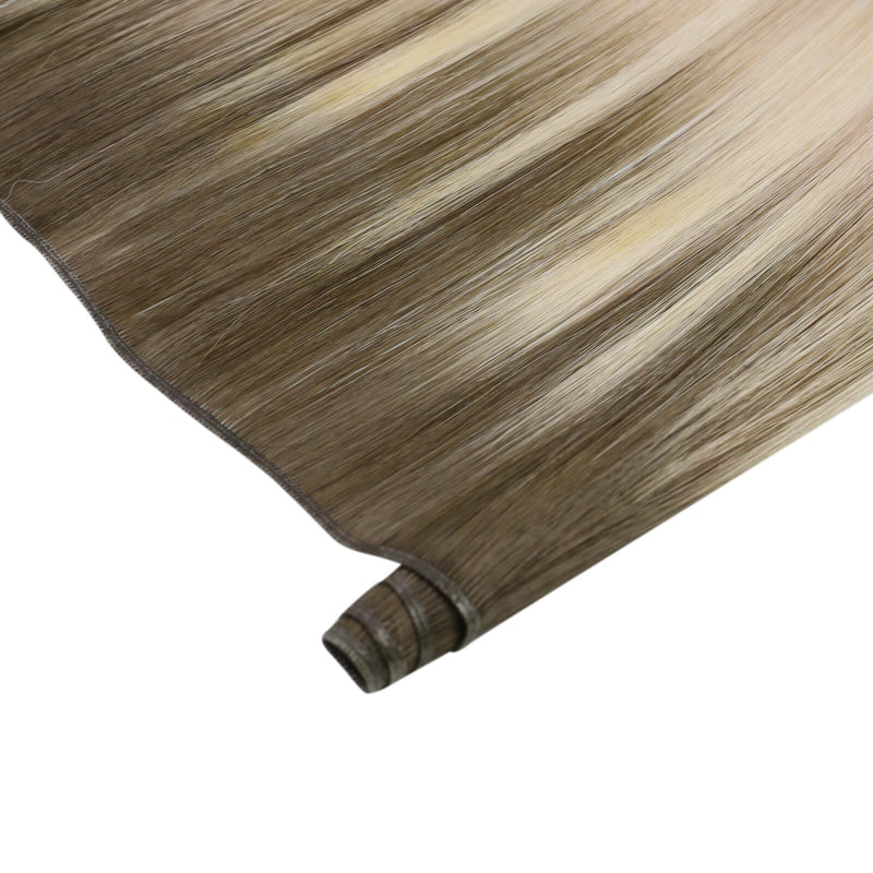 Load image into Gallery viewer, hair extensions, human hair extensions, weft hair extensions, best hair extensions,
genius weft, hybrid weft, invisible weft hair extensions
