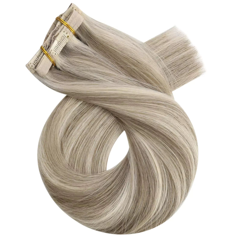 virgin clip in straight human hair extensions