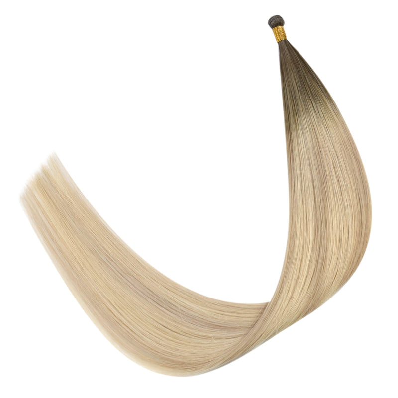 Load image into Gallery viewer, sew in hair, human hair wefts, hair extensions, sew in hair extensions,virgin hair extensions, invisible genius weft
