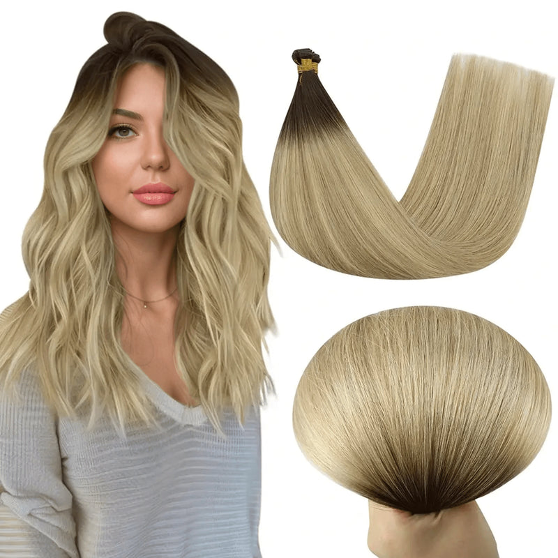 Load image into Gallery viewer, 100% Virgin human hair-human hair extensions-human hair-real human hair extensions-light brown hair--bundle hair-hair bundle-weft hair extensions-hair weft-hair-extensions-human hair extensions-human hair- weft-wefts-
